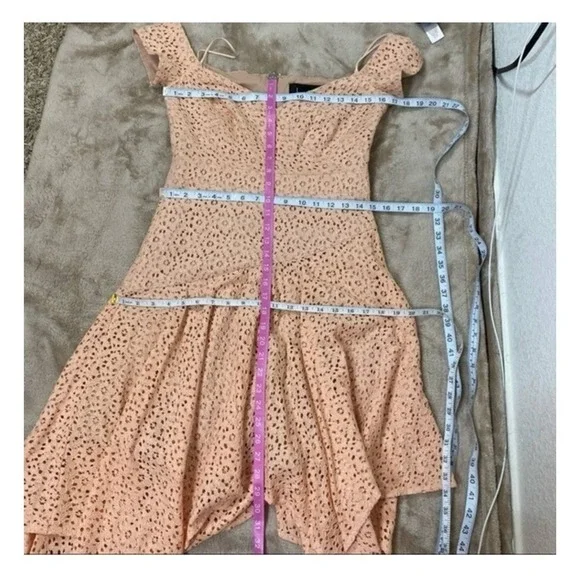 Nicole Miller‎ fluttery handkerchiefs Lace Scarf Dress Size 4 - Picture 5 of 11